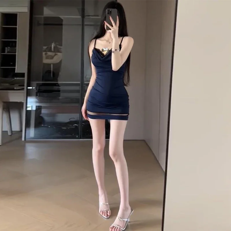 Женская сексуальная сетка в стиле пэчворк на тонких бретельках вечерние клубные