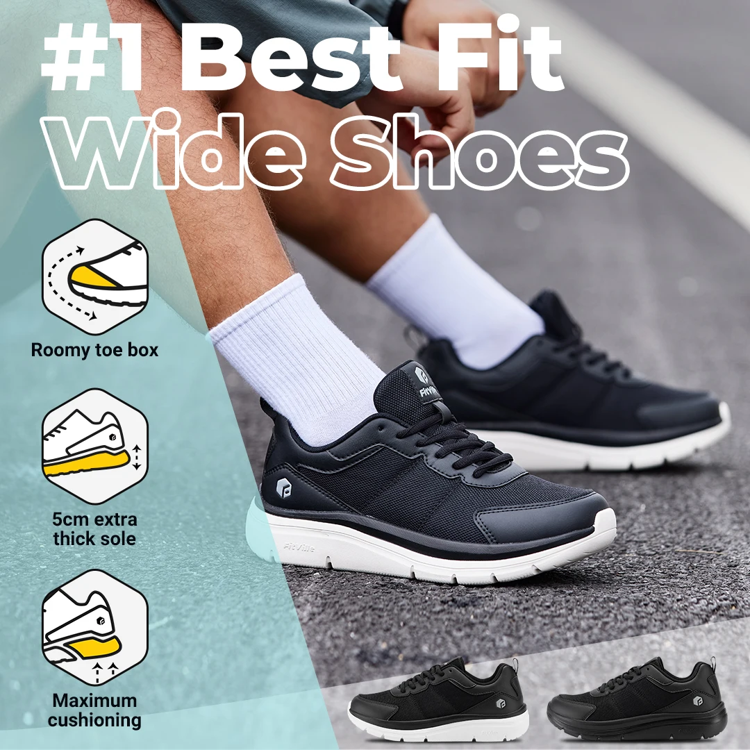 Кроссовки FitVille мужские легкие повседневная обувь для ходьбы максимальная ширина