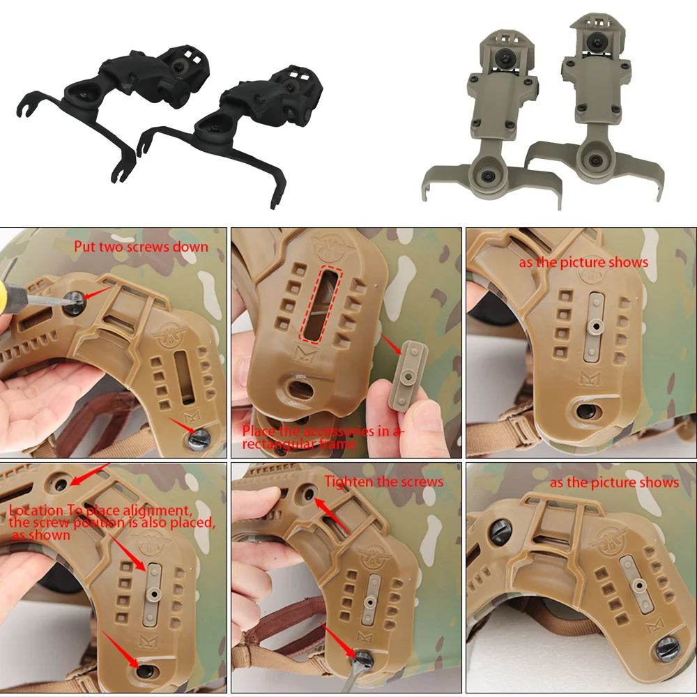 TS TAC-SKY Tactical Helmet MTEK FLUX PTS Rail Adapter Mlok Helmet Mount Tactical Airsoft Compatible with MSA SORDIN Headset