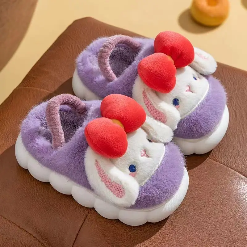 

Bunny Slippers Shoes Cute Winter Rabbit Bootie Slippers Children Infant Warm Fur Girl Boy Indoor Slipper