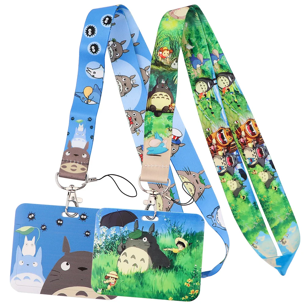 

Anime Japanese Lanyards Keychain Animation Movie Badge Holder ID Credit Card Pass Hang Rope Lanyard for Keys Anime Accessories