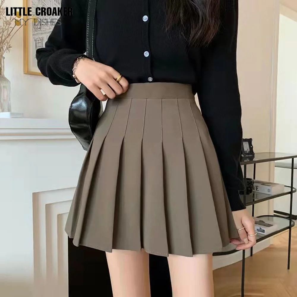 

Spring Autumn Black Mini Skirt Women 2020 Casual All-match Skirts Female Korean Fashion Elastic Waist Pleated Skirt Alt Clothes