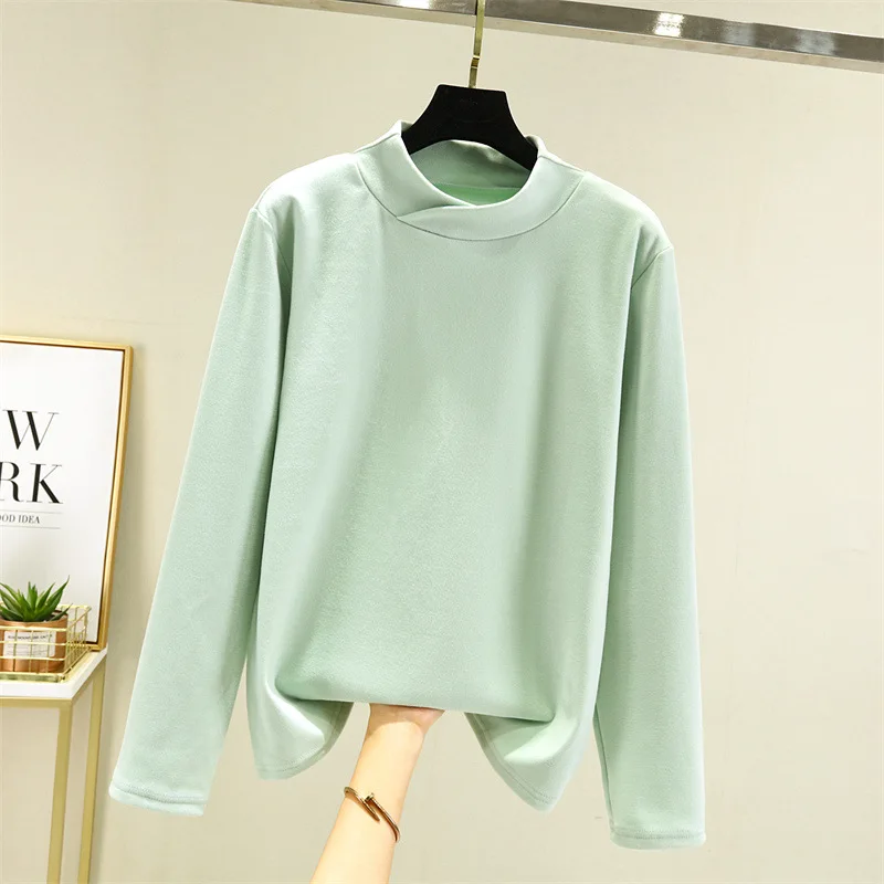 

2022 long-sleeved t-shirt female v-neck sweater Black