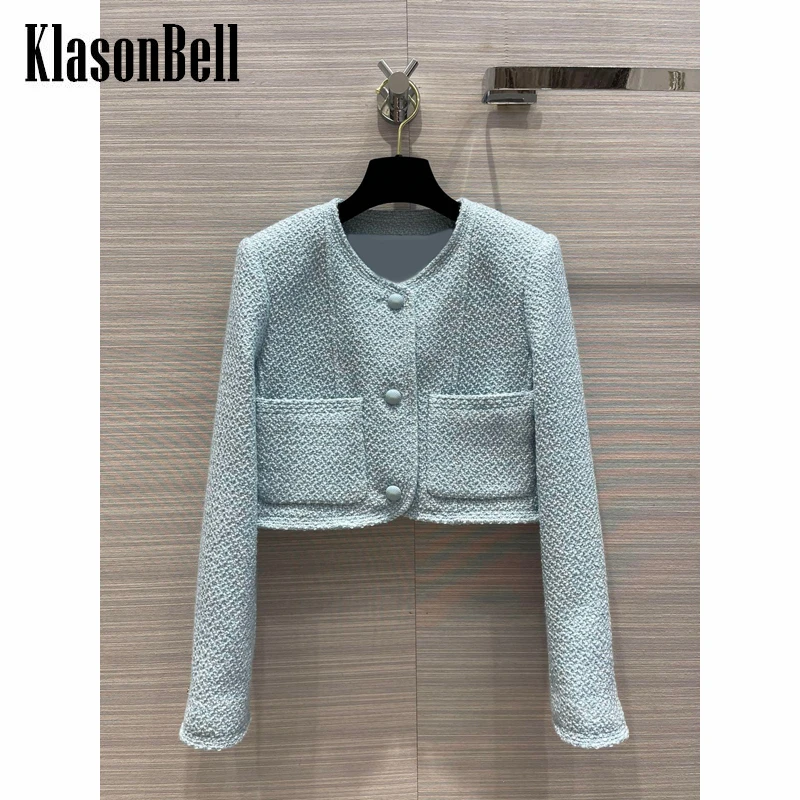 

10,6 KlasonBell винтажная модная твидовая короткая куртка для женщин