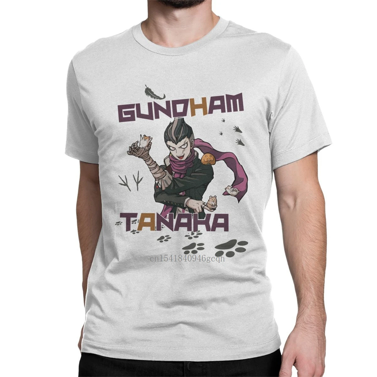 

Gundham Tanaka Danganronpa T-Shirts Men Anime Creative Cotton Tees Crew Neck Short Sleeve T Shirt Summer Tops