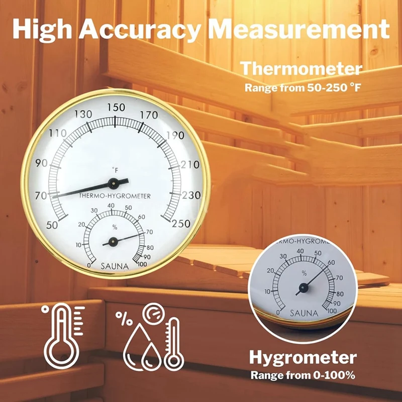 2 в 1 термометр для сауны по Фаренгейту и гигрометр монитор температуры влажности
