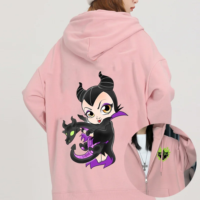 Толстовки с принтом Disney Maleficent для отдыха спорта улицы Harajuku толстовки пар