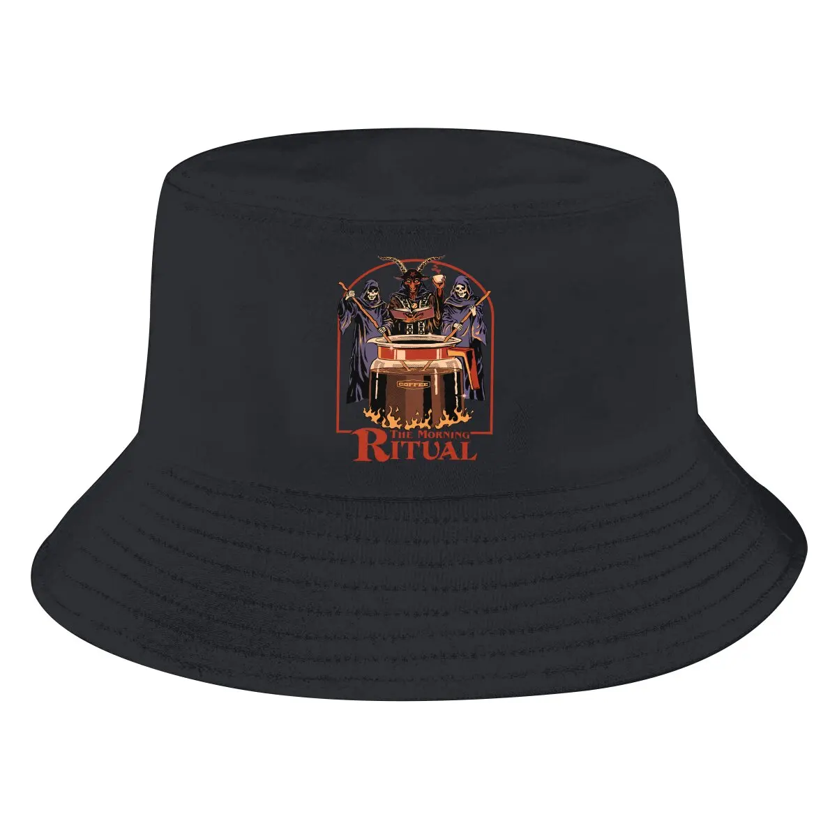 

The Morning Ritual Unisex Bucket Hats Baphomet Satan Lucifer Hip Hop Fishing Sun Cap Fashion Style Designed