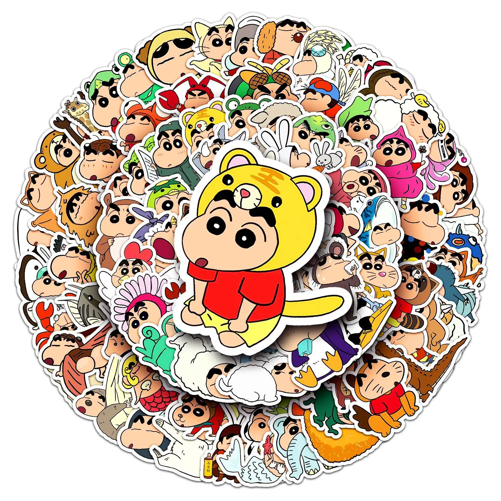 Фото 100 шт. наклеек из серии Crayon Shin-chan: милые мультяшные японские комиксы для декора, наклейки для стаканов и чехлов для телефонов №5