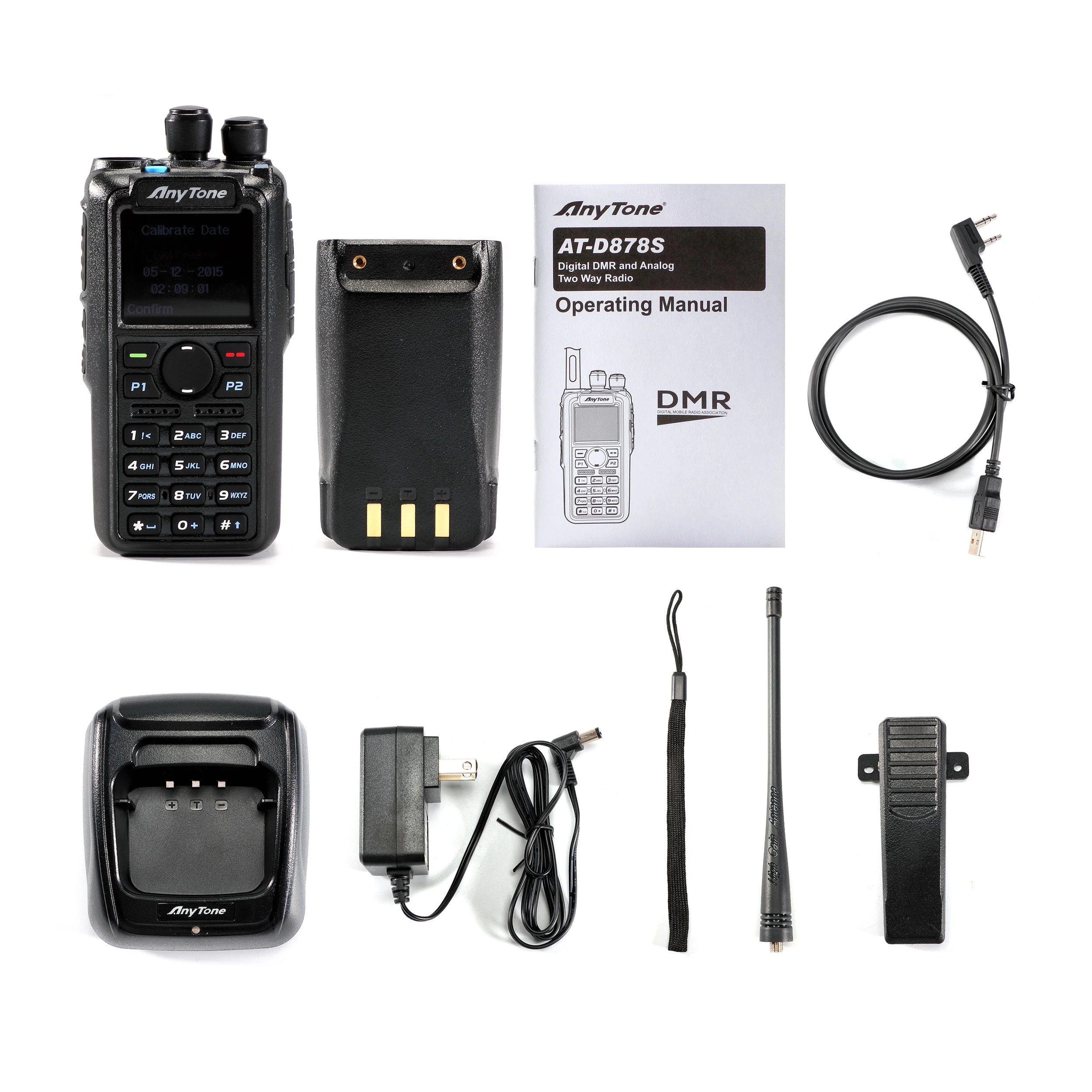 AnyTone UHF 400-480MHz Single Band Walkie Talkie AT-D878S Digital/Analog Two-Way Walkie Talkie GPS  DMR Portable Walkie Talkie