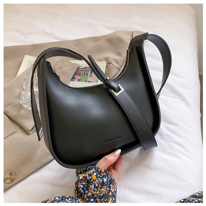 Toptrends Women's Crossbody Underarm Shouder Bag Retro Solid Color PU Leather Luxury Designer Brand Ladies Handbags And Purses