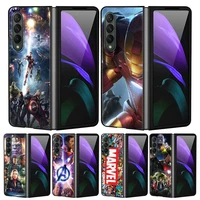 black fold case for samsung galaxy z fold 3 hard coque sac zfold3 waterproof phone funda shell cover marvel supers heroes