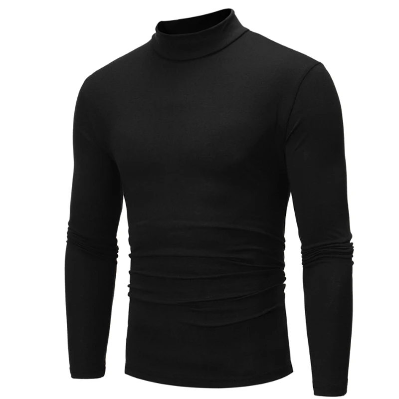 

HOT 2022 Autumn Winter Turtleneck South Korea Mandarin Collar Pullover Leisure Long-sleeved T-shirt Man Casual Men's Tee T-shirt