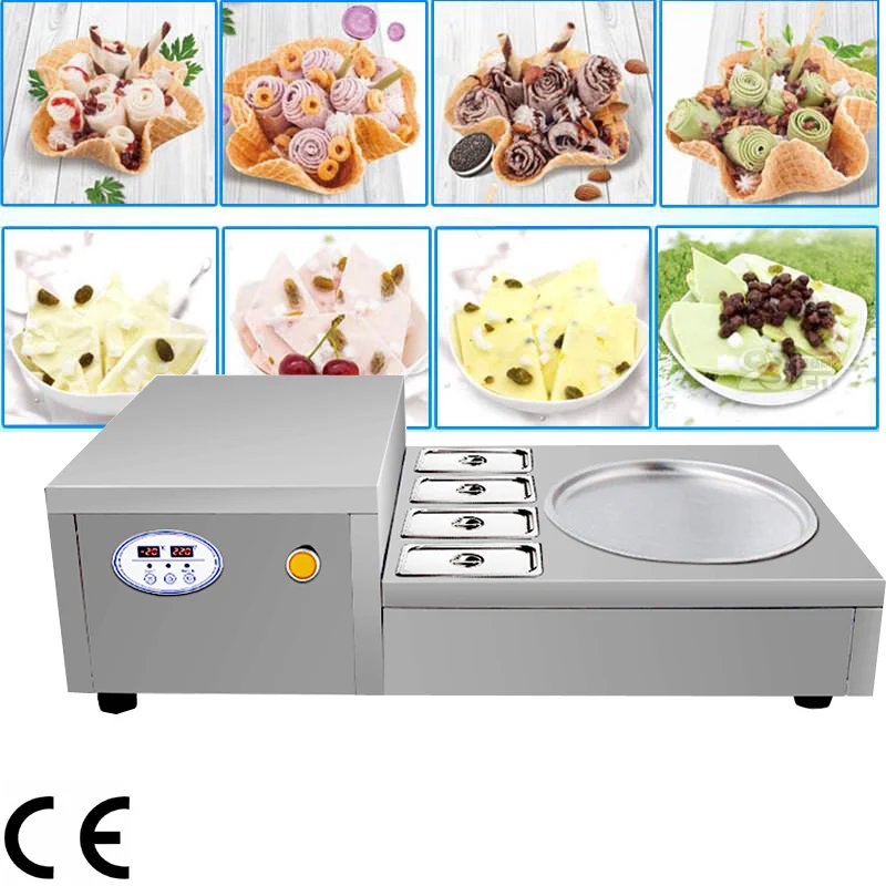 

Commercial Stainless Steel Thailand Fried Yogurt Machine Single Pan Flat Roll Fried Ice Cream Machine