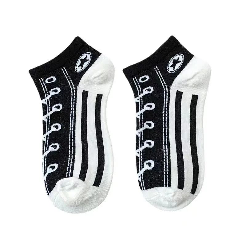 

Funny Canvas Shoe Shape Socks Men's and Women's Casual Sports Cotton
