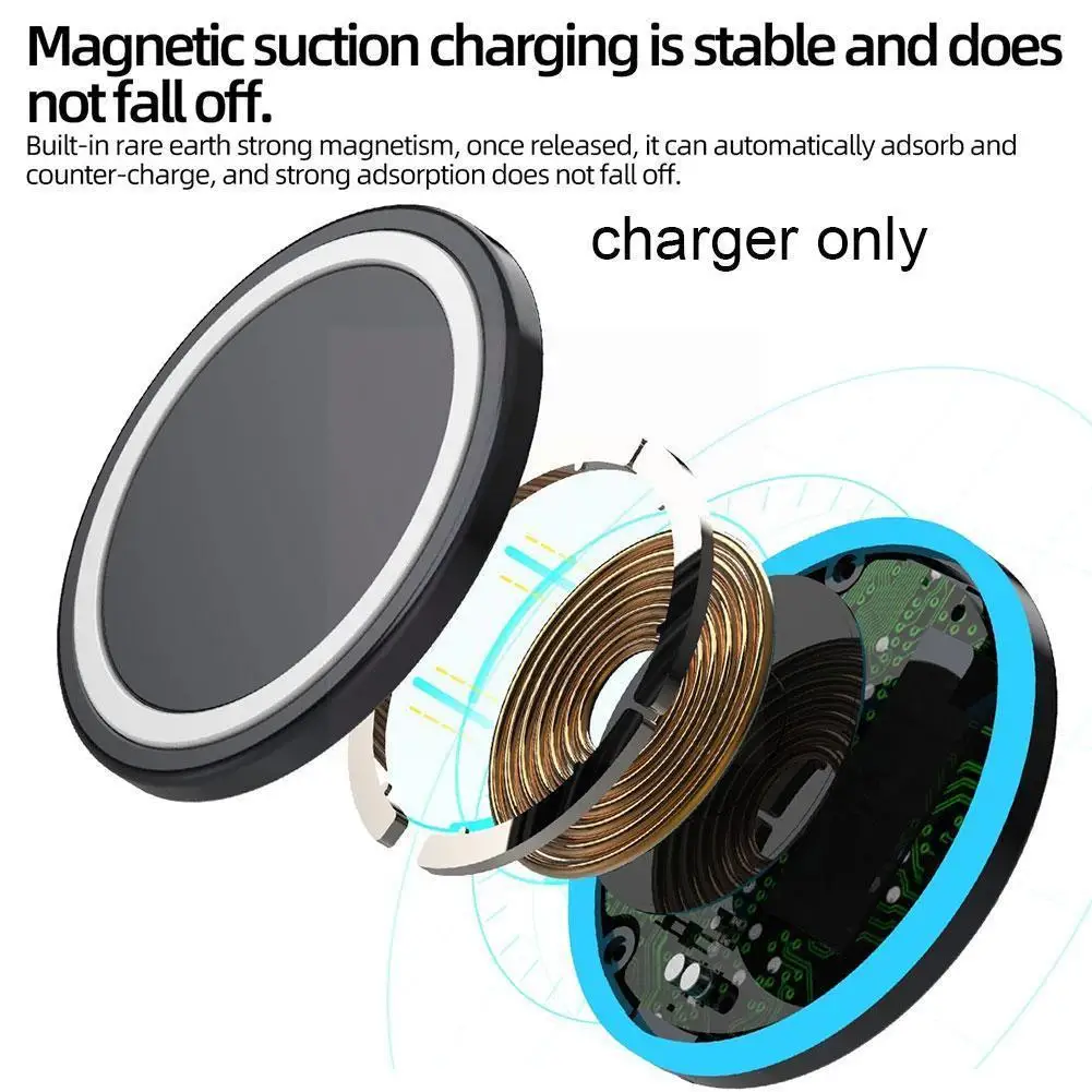 

15w Magnetic Fast Wireless Charger With Phone For And Other Android Phones Adjustable Quick Charging Stand R1x0