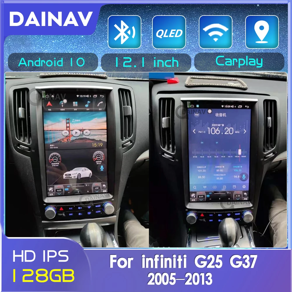 

128GB Android carplay Radio for infiniti G35 G25 G37S 2004-2013 Coupe Multimedia Auto Audio Stereo Player GPS Navigation unit