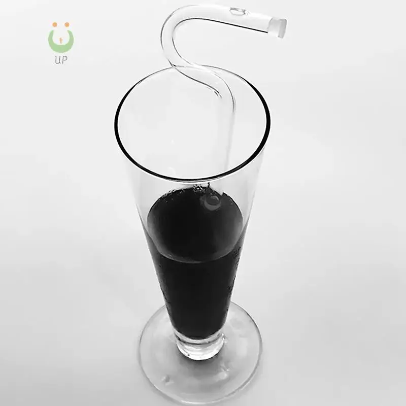 

Fashion Anti Wrinkle Straw Reusable Glass Drinking Straw Curved No Wrinkle Straws Prevent Wrinkles Sideways Straws with Brushes