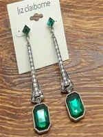 luxury alloy diamond encrusted square jewel earrings personalized tassel earrings