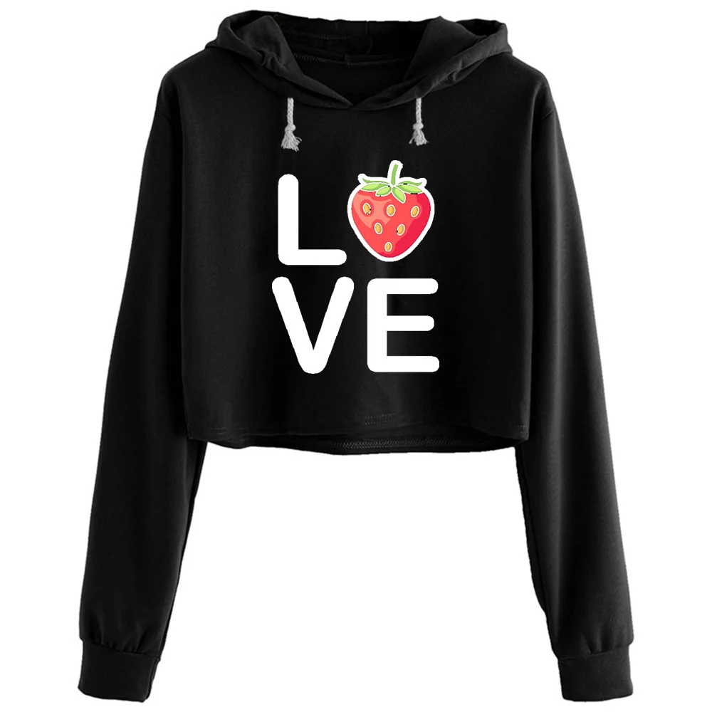 

Strawberry Hoodies Women Emo Aesthetic Kpop Korean Pullover For Girls