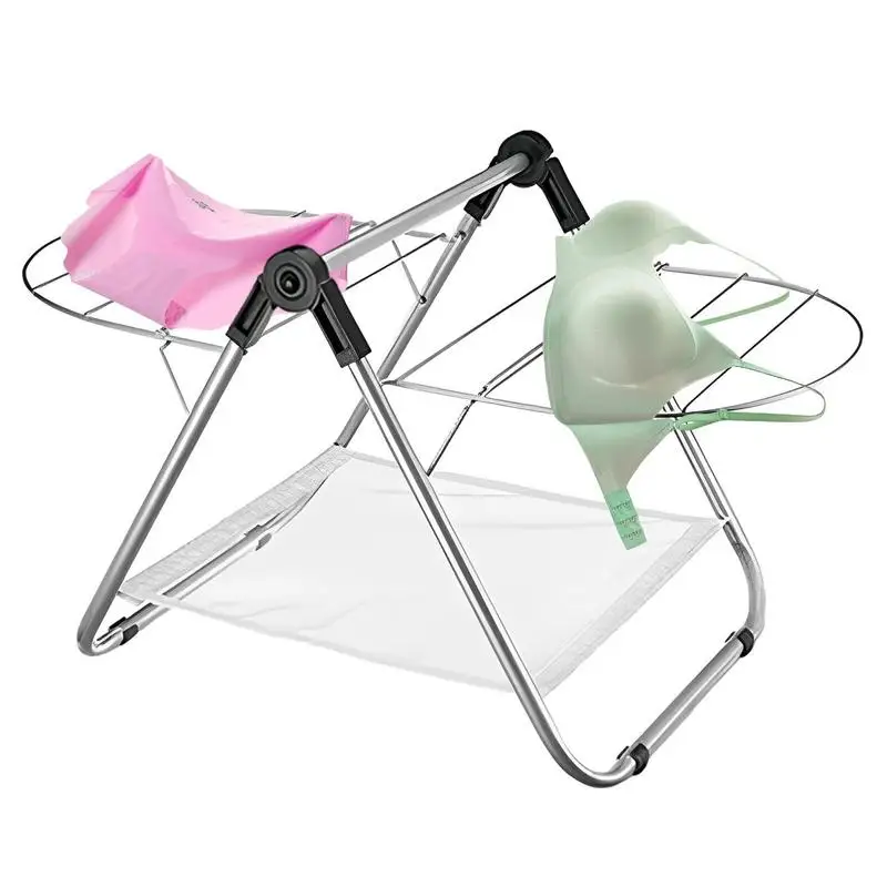 

Folding Clothes Drying Rack Carbon Steel Extendable Laundry Airer With Bottom Mesh Outdoor Travel Essentials For Home Hotel