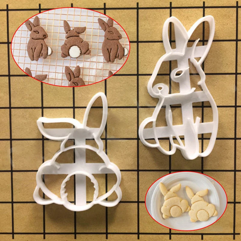 

Rabbit Biscuit Mold Cookie Embosser Cutter 3D Cartoon Biscuit Fondant Chocolate Kitchenware Mold Cake Decoration Baking Tool