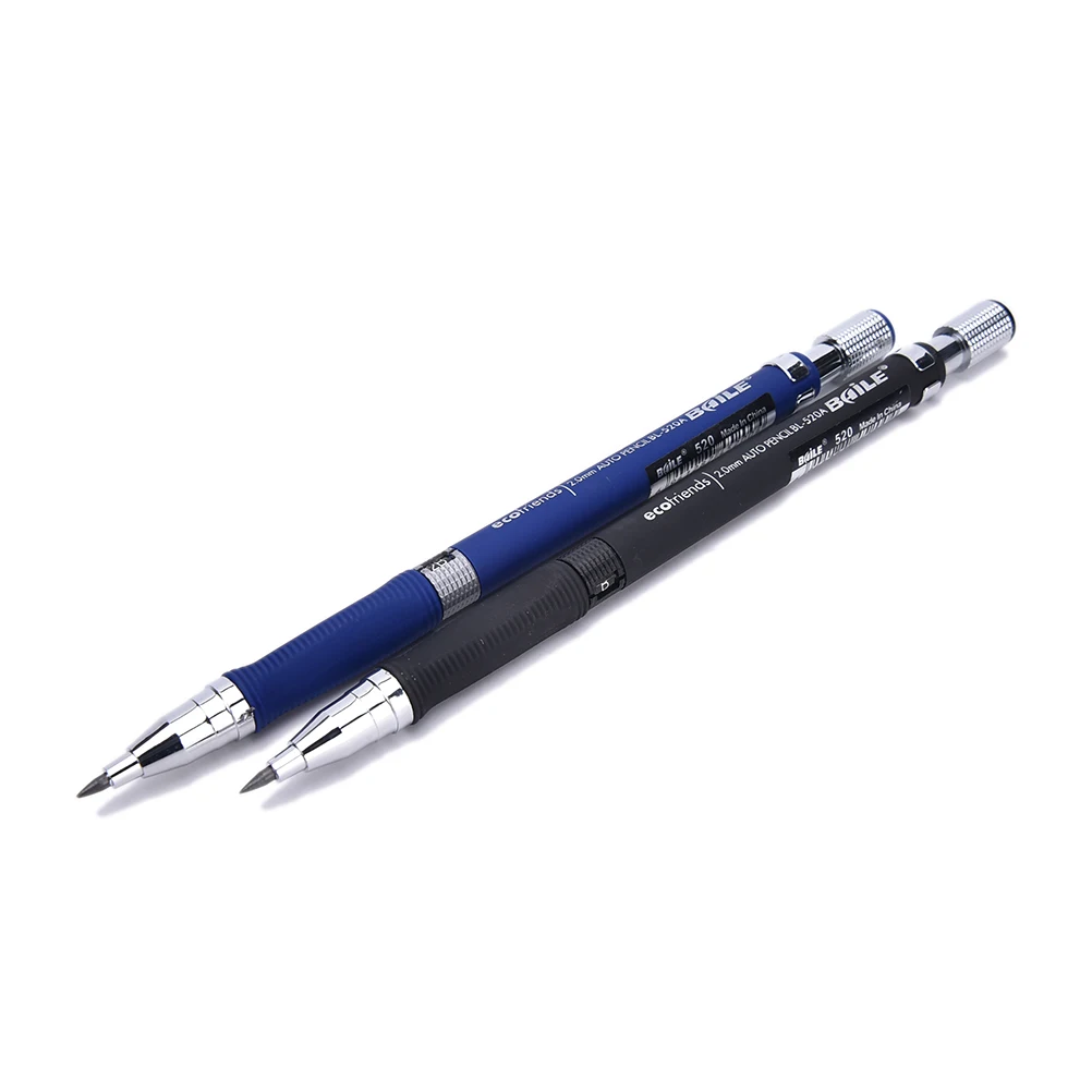 

Механические карандаши для чертежей, карандаши для набросков, школьные и офисные канцелярские принадлежности, 1 шт. 2B 2,0 мм, синяя и черная ручка со свинцовым держателем
