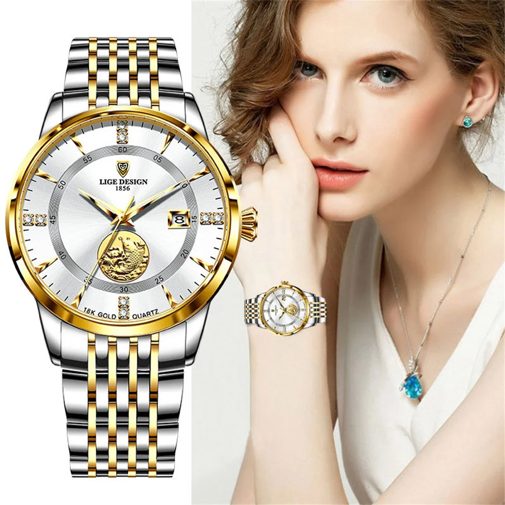 LIGE Watch for Women Luxury Brand Fashion Ladies Elegant Wristwatch Casual Female Clock Waterproof Women's Watches Montre Femme