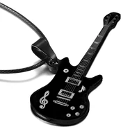hot selling style stainless steel guitar necklace personality creative pendant necklace