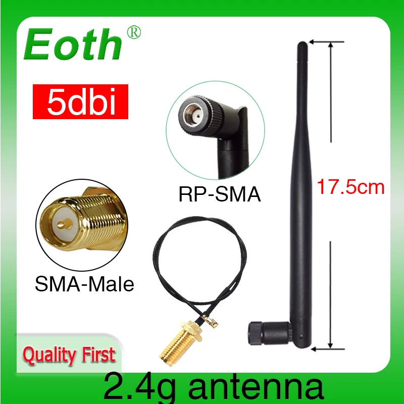 EOTH 2 4 г антенна 5dbi sma женский wlan wifi ГГц antene SMA мужской косичка удлинительный кабель