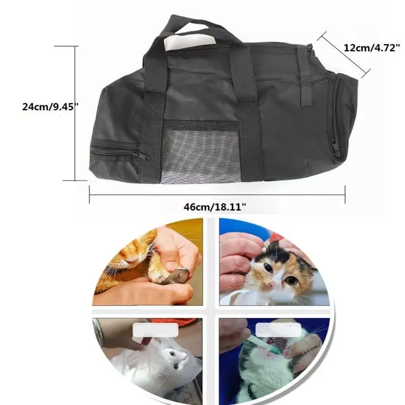 

2022 Cat Grooming Bag Restraint Bag Cats Nail Clipping Cleaning Grooming Bag Pet Supply Cat Carriers
