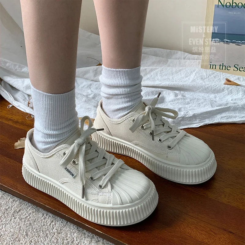 Women's platform canvas shoes 2023 new fashion breathable cloth shoes, versatile women's casual shoes suffocating women's shoes