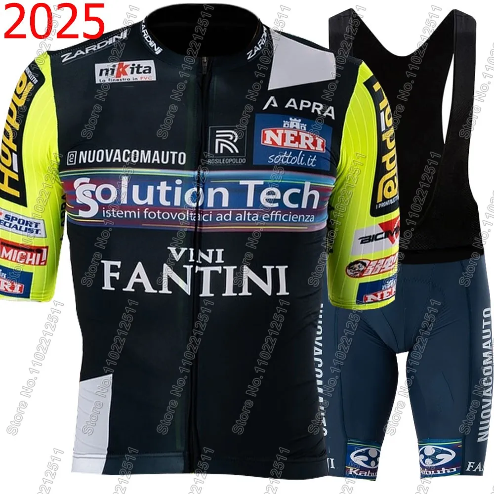 Фото Team Solution Tech - Vini Fantini 2025 Комплект велосипедного трикотажа Мужская итальянская одежда Костюм для шоссейного велосипеда Велосипедная рубашка Шорты-комбинезон MTB Ropa №1