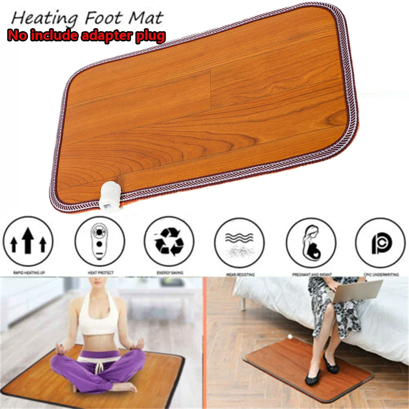 

1x 50x30cm Electric Foot Warmer Heating Carpet Mat Office Household Waterproof Warm Carpet Heating Tool (without Adapter Plug)