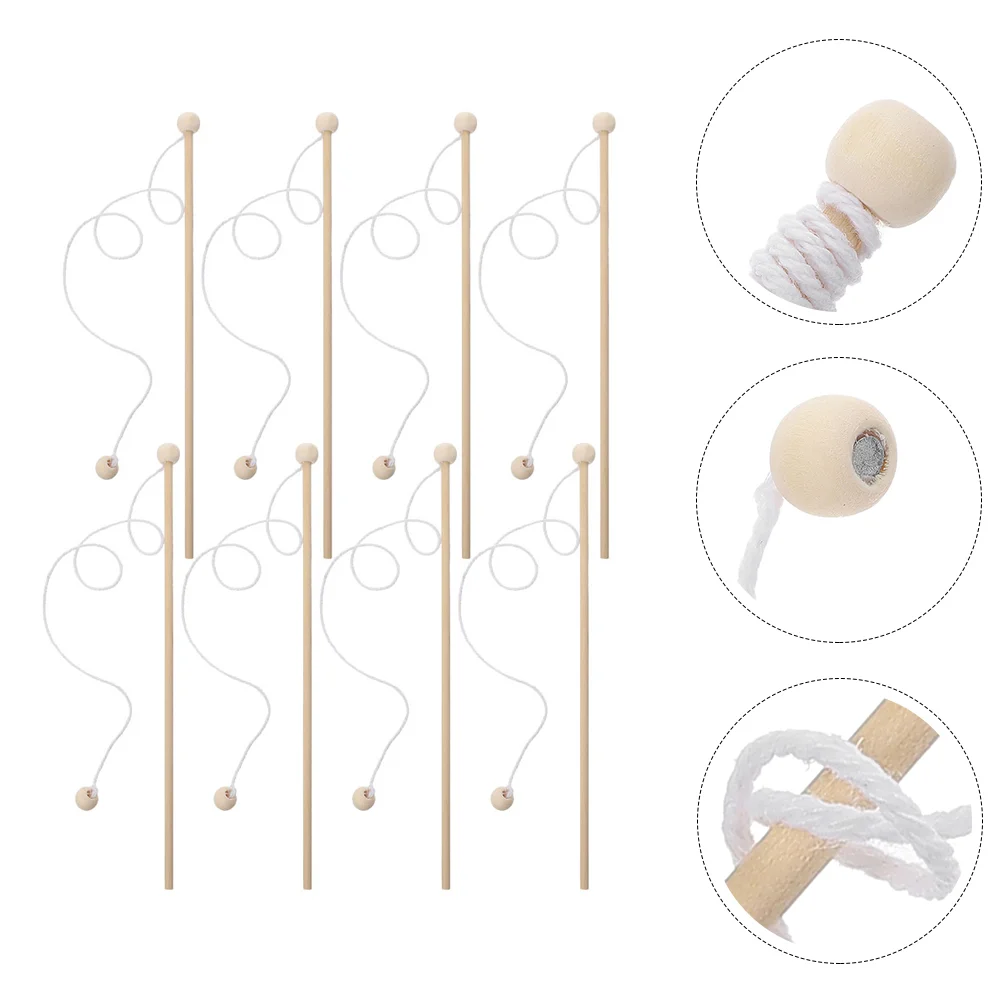 

8 Pcs Magnetic Fishing Poles Kids Preschool Montessori Toy Game Developmental Toys Educational Wooden Set Kiddie