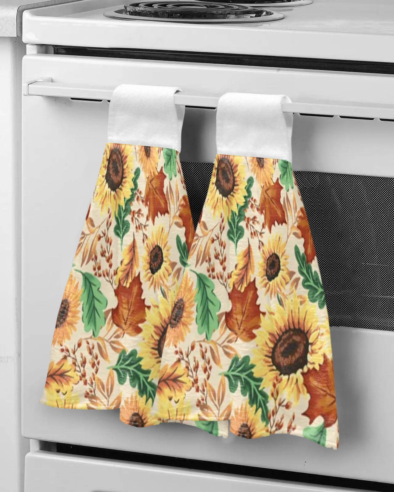 

Autumn Sunflowers Hand Towels For Bathroom Absorbent Microfiber Kitchen Towel Tableware Cleaning Towel