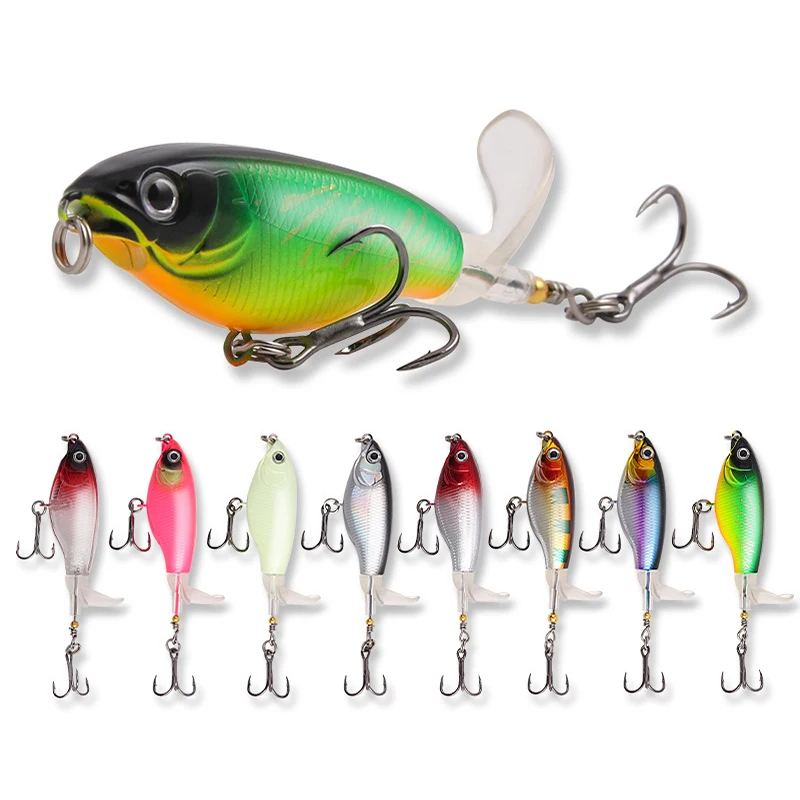 

8pcs/set Lure Propeller Water Surface Laser Reflective Mini Noise Tractor 9.2cm6g Attack Topmouth Culter Bass Bait