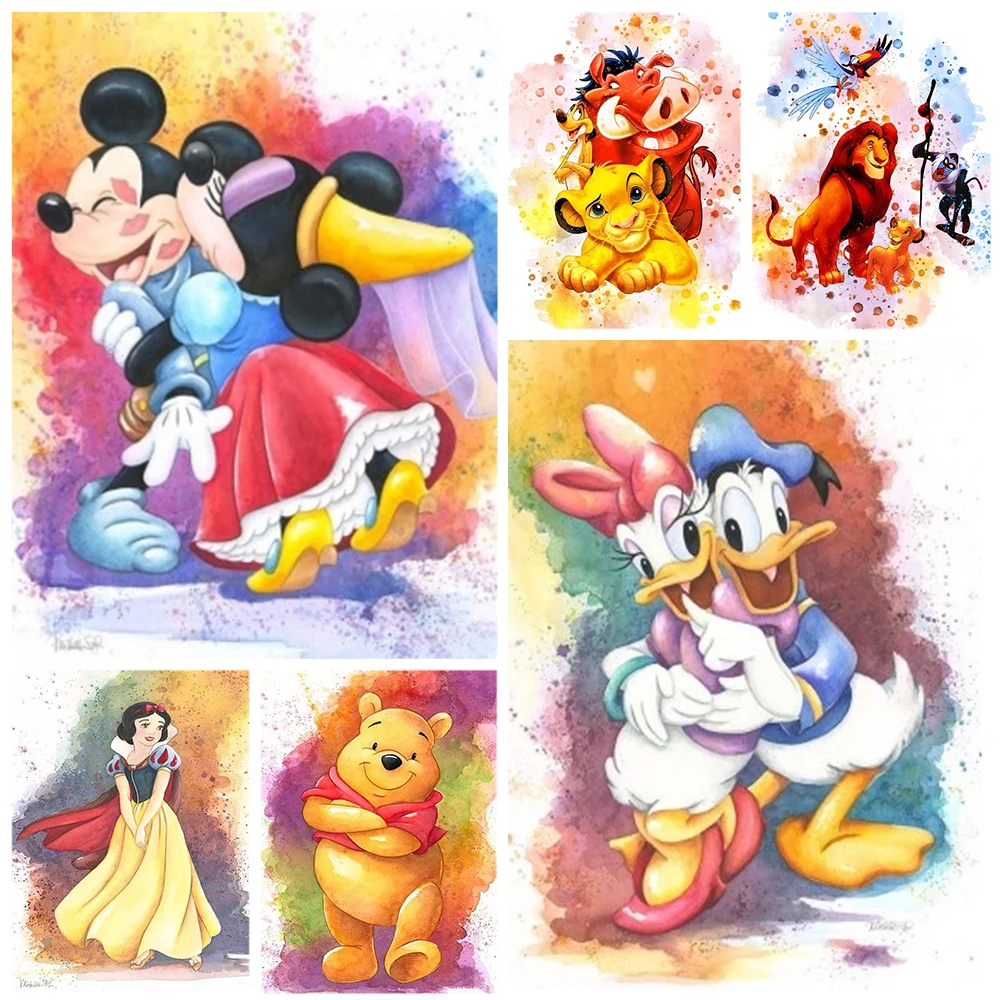 

Disney Cartoon Mickey Mouse Donald Duck DIY Oil Painting By Numbers Adult Number Painting On Canvas Aladdin Home Decor Gift