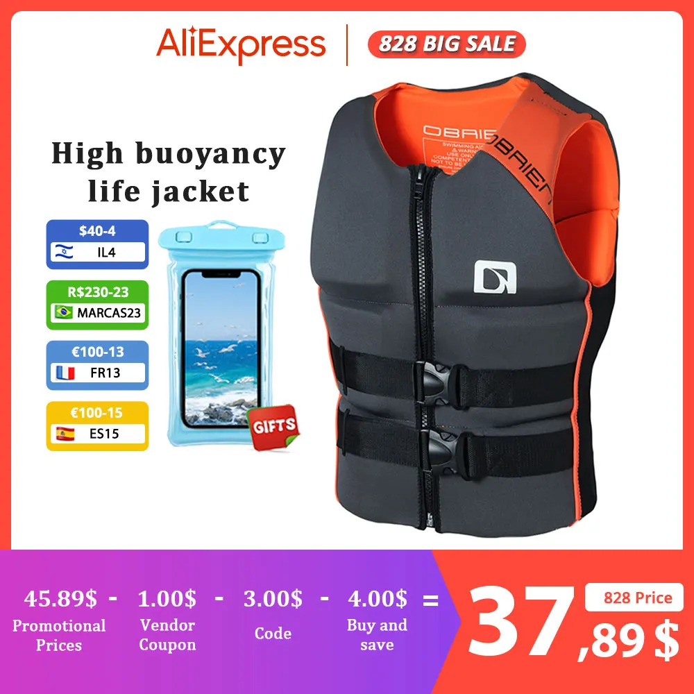 Life Vest Adults Surf Life Jacket  Ski Motorboats Wakeboard 