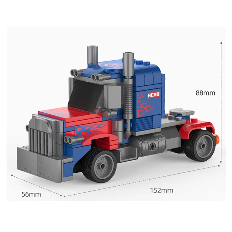 Pull Back Car Trailer Truck Building Block Set Cargo Transport Vehicle Model Classic Mini Bricks Compatible City Children Toys |