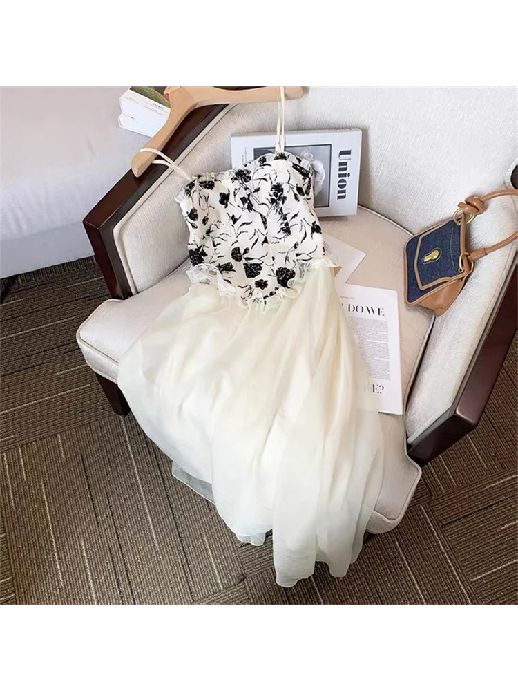 

Женское винтажное платье макси с открытыми плечами и цветочным принтом