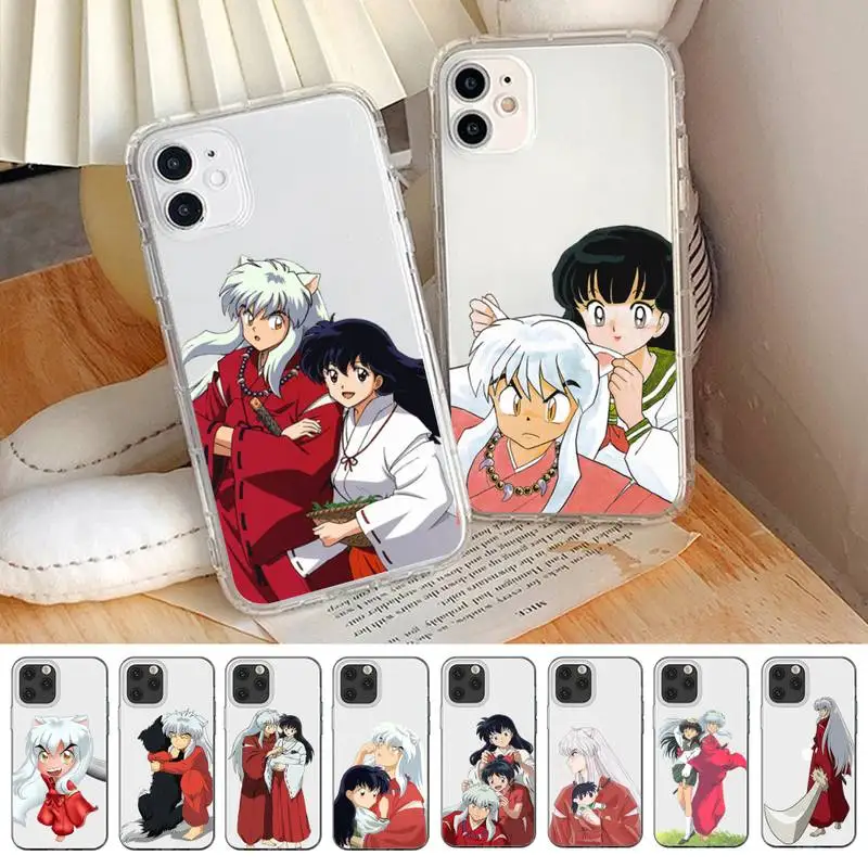 

Hot Japan Anime Inuyasha Higurash Phone Case For iPhone 14 13 12 11 Pro Max Mini X Xs XR 6 7 8 Plus SE 2020 Transparent Case