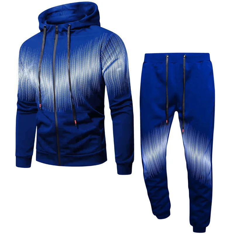 

Men's Sweatsuits Suit 2 Piece Workout Hoodies Sets Casual Jogging Gradient Printed Tracksuit Sweatshirt Clothing Sets