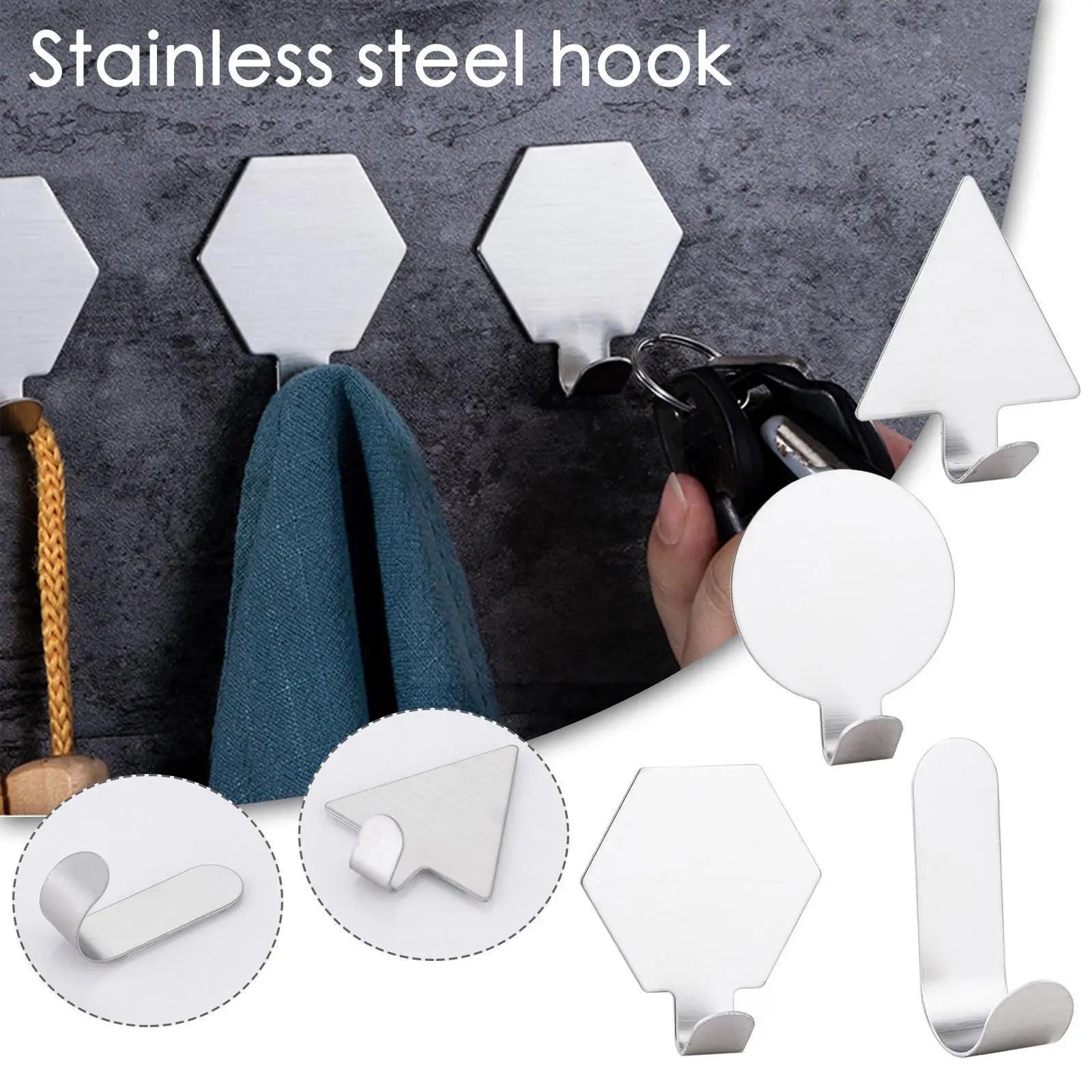

Steel Key Hook Wall Adhesive Hanger Suction Cup Hanger For Bathroom Kitchen Accessories For Bathroom Y9N5