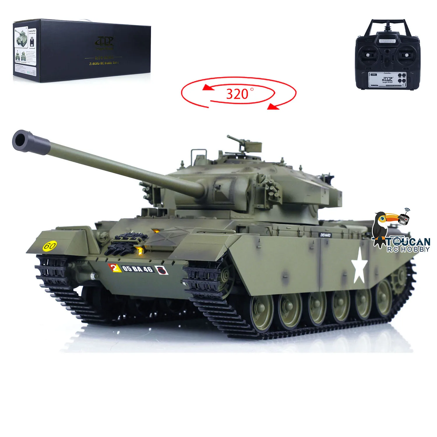 Фото Радиоуправляемый танк Tongde 1/16 Panzer с ИК-системой, стреляющий BB-шариками, модель Centurion MK5, электрический, готов к игре, игрушка-модель, подарки TH23297 №3