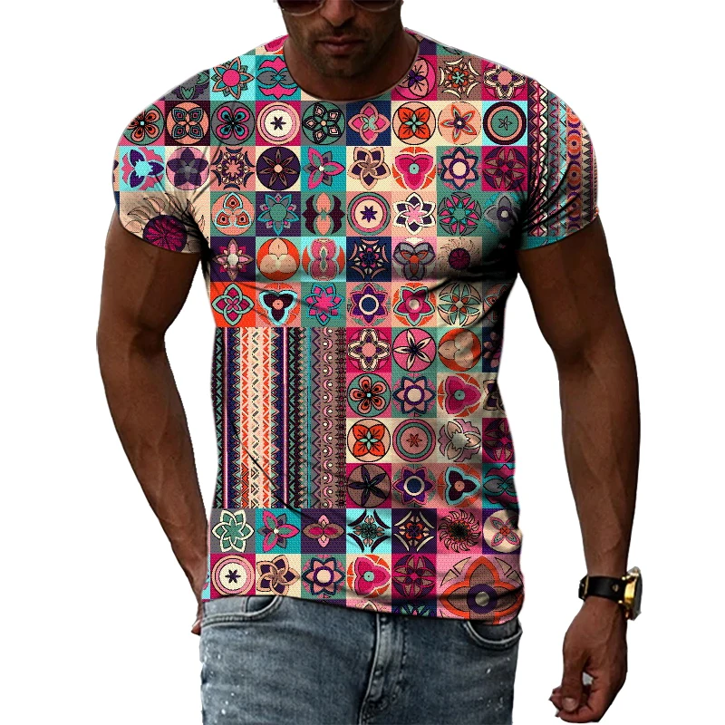 

Футболка мужская с 3D-принтом, модная тенниска с круглым вырезом и коротким рукавом, в стиле хип-хоп, культура, с национальными элементами, лето