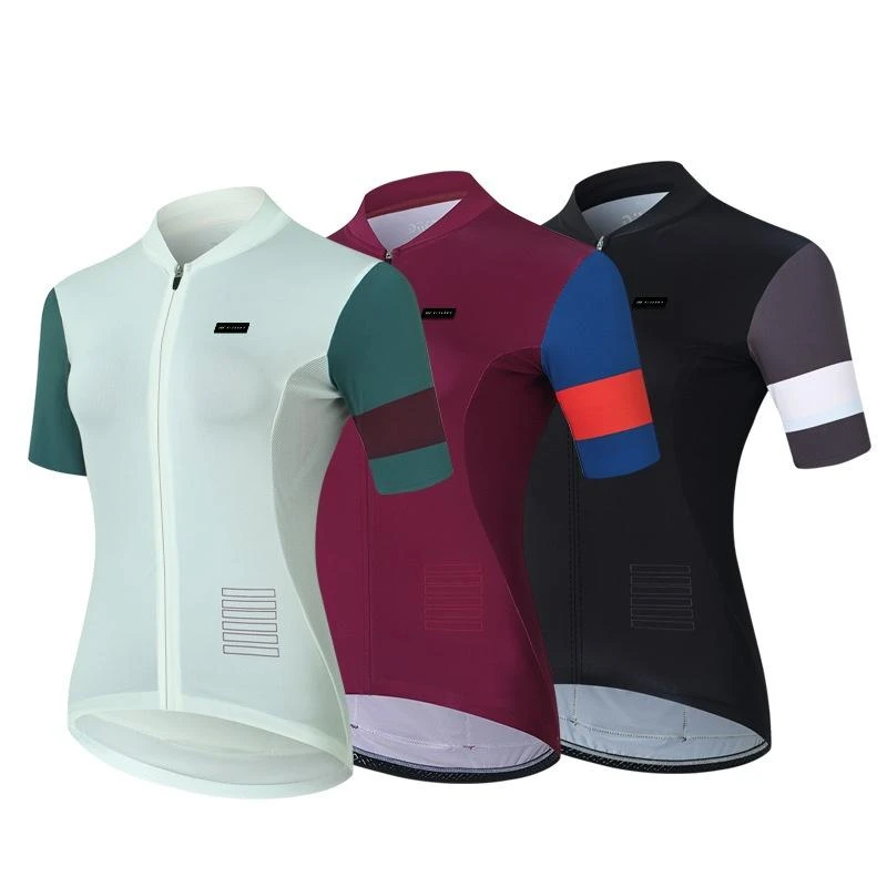 

New Women's Short Sleeve Cycling Jersey Round Sleeve Non-marking Embossed Cycling Jersey Road Bike Cycling Short Sleeve V-neck