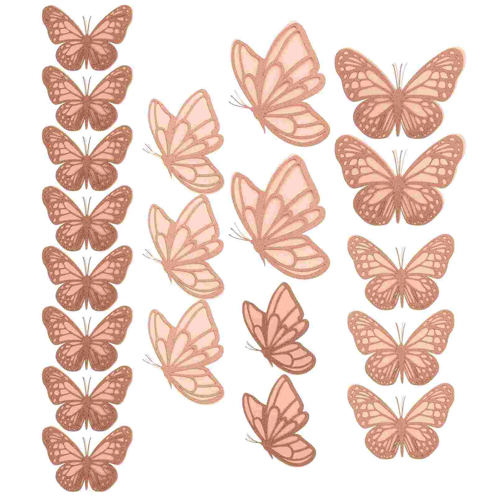 

20 Pcs Wall DIY Decals Home Decor Three-dimensional Decorative Butterflies Paper Butterfly Stickers Delicate