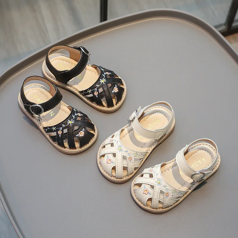 Congme обувь для маленьких девочек 1-7 лет детские сандалии с вышитыми цветами мягкие