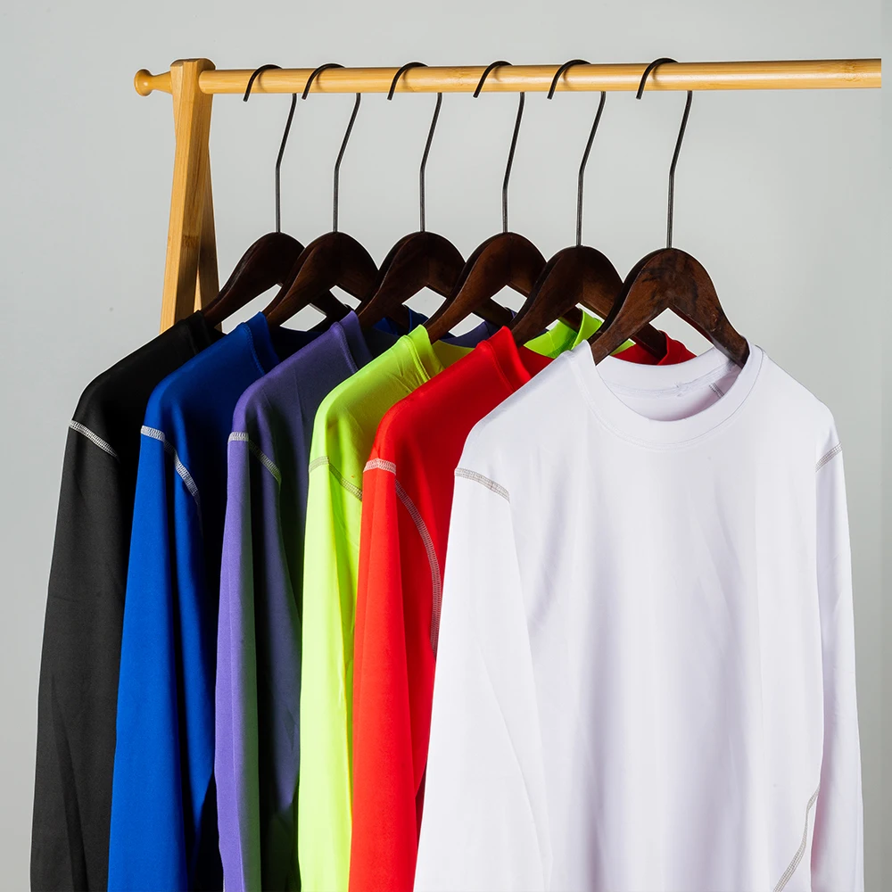 2025 Мужская спортивная футболка с длинными рукавами, высокоэластичная ...